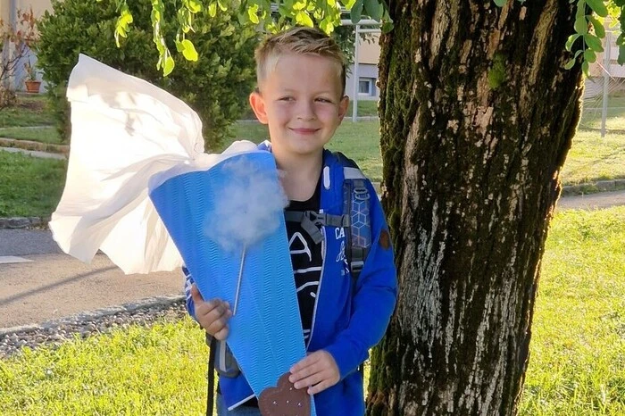 Florian Schmied wird künftig in der Volksschule Feistritz im Rosental fleißig lernen.