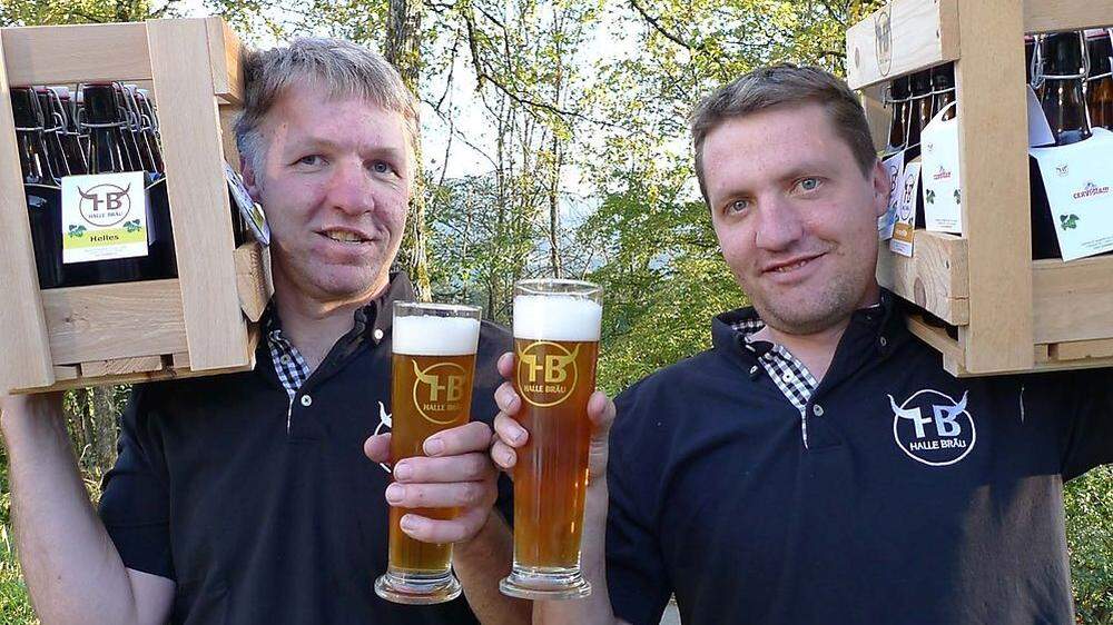 Harald Huber und sein Bruder Andreas produzieren das Halle-Bräu, 20.000 Flaschen werden jährlich hergestellt