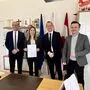 Adalebert Janesch, Milena Lipuš-Hartmann, BH-Stellvertreter Andreas Pichler, Verwaltungsdirektor Christian Hartl (von links)
