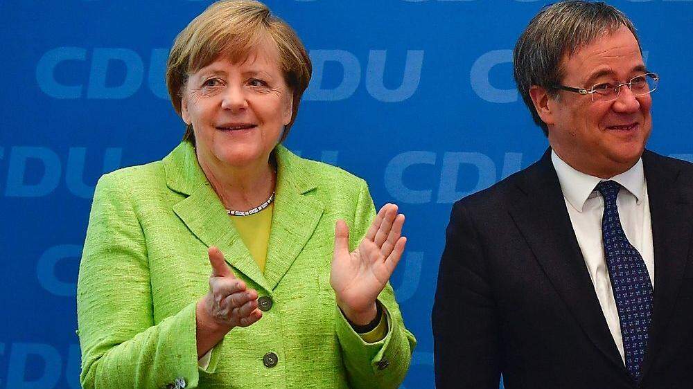 Angela Merkel und einer ihrer wichtigsten Unterstützer: Nordrhein-Westfalens Ministerpräsident Armin Laschet
