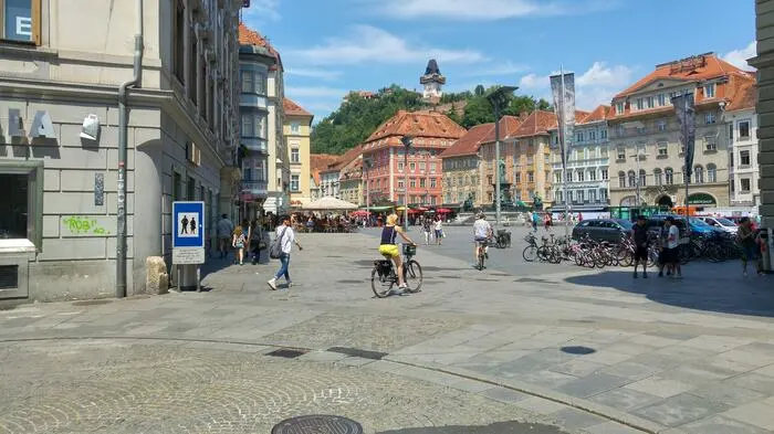 Von der Schmiedgasse kommend gibt es keinen Hinweis auf eine Umleitung...
