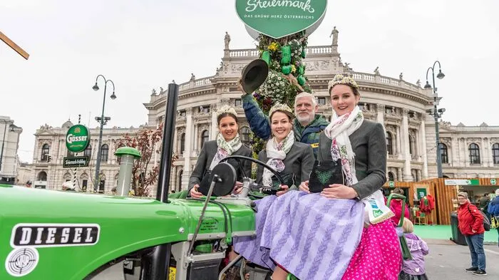 Von Donnerstag bis Sonntag macht das Grüne Herz Österreichs Station am Wiener Rathausplatz ... im Foto die Narzissenhoheiten