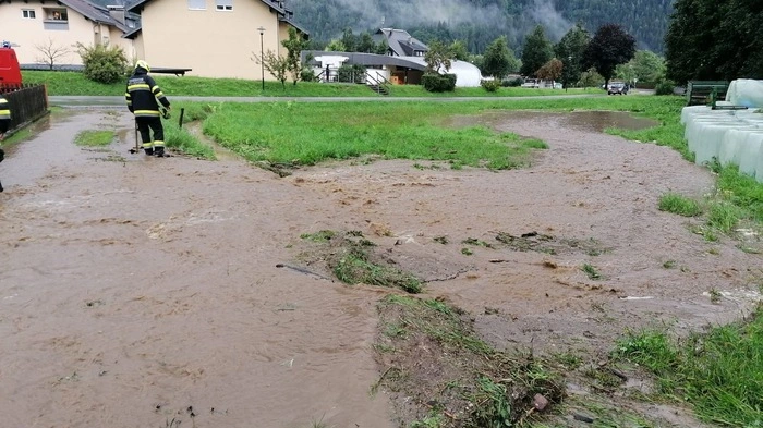 Hochwassereinsatz der Freiwilligen Feuerwehr in Dellach
