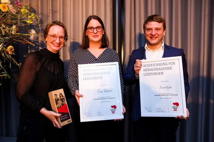 Gewinner der Kategorie "Wirtschaft und Forschung": Anna Kalcher und Vincent Geer