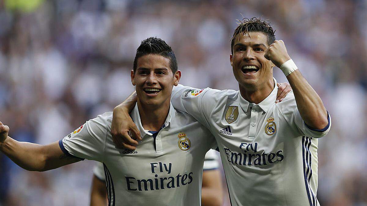 James Rodriguez (links) mit Cristiano Ronaldo