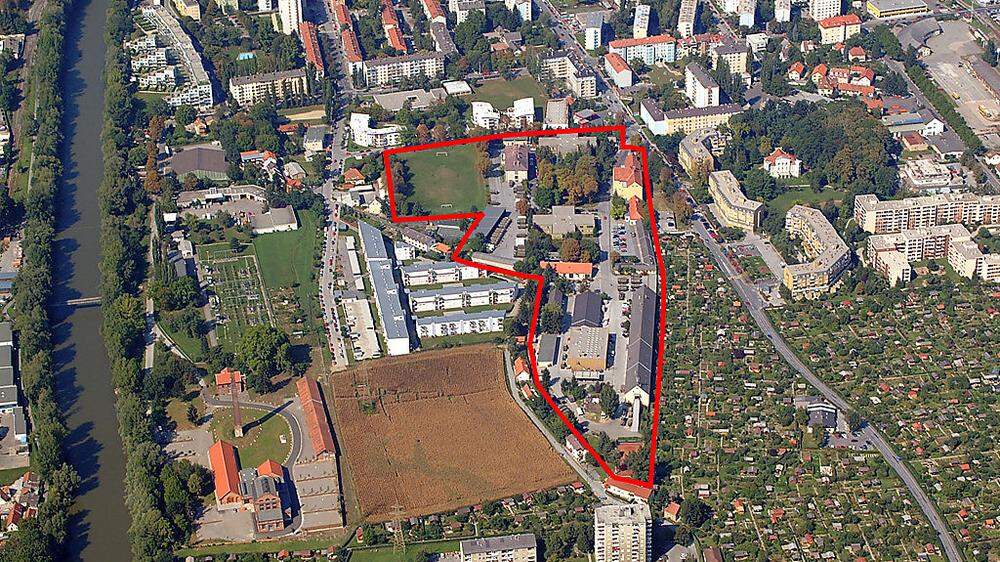 Das Areal der Kirchner-Kaserne in Graz steht zum Verkauf