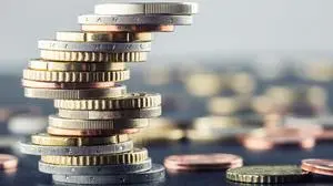 Euro coins. Euro money. Euro currency.Coins stacked on each other in different positions. Money concept.