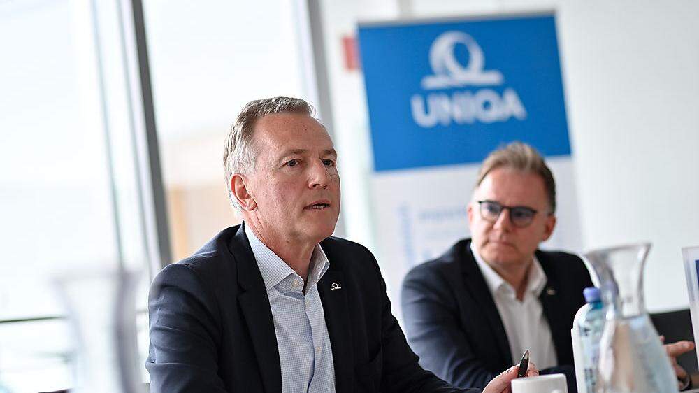 Uniqa-Landesdirektor Hannes Kuschnig und Uniqa-Vorstand Peter Humer