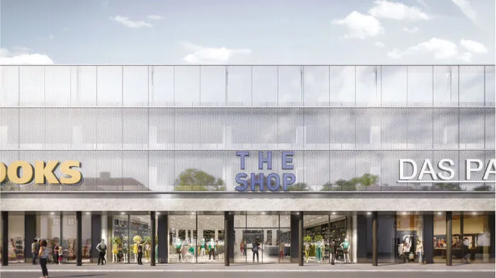 Das neue Europa-Center von der Kapruner-Generator-Straße aus.