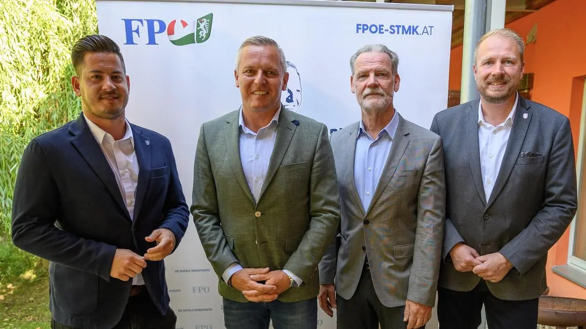 Freiheitliche Kandidaten: Gerhard Hirschmann, Mario Kunasek, Gerald Deutschmann und Markus Leinfellner