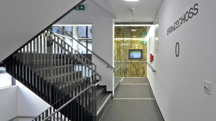 „Emotional Light“ von Michela Ghisetti beim Projekt in der Wiener Garbergasse 9: Ein Teil des Foyers ist als großzügige, handgemalte, goldene Fläche gestaltet...