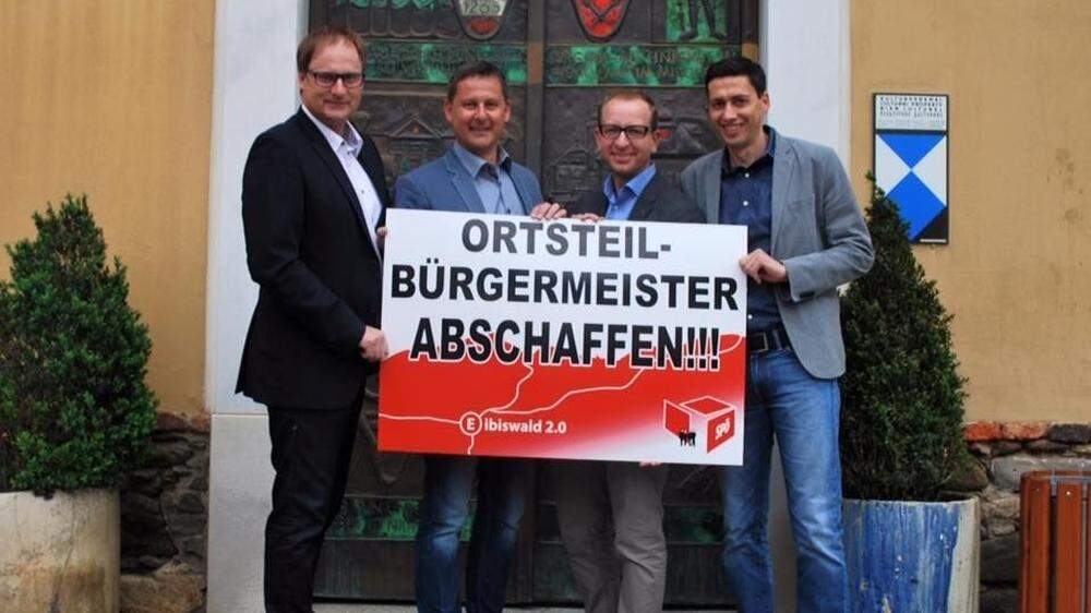 Die SPÖ Eibiswald mit Werner Zuschnegg, Andreas Thürschweller, Hans Jürgen Ferlitsch und Christian Krottmaier