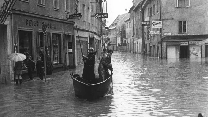 Villach stand 1966 meterhoch unter Wasser