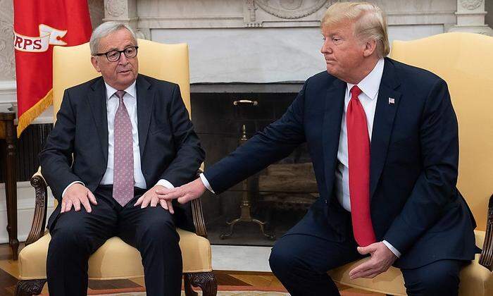 Krisentreffen im Juli 2018: der damalige Kommissionspräsident Jean-Claude Juncker verhandelte mit Donald Trump über die wechselseitigen Strafzölle