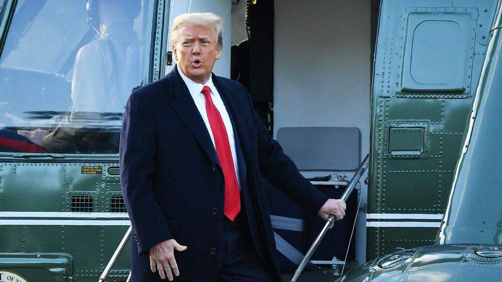 Donald Trump am 20. Jänner bei seinem Abflug aus Washington