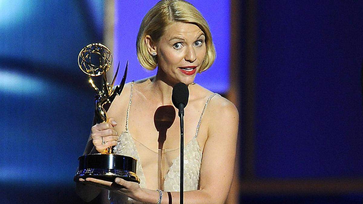 Claire Danes mit einem ihrer Golden Globes für &quot;Homeland&quot;