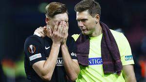 Nach dem Spiel in Dänemark flossen bei den Sturm-Spielern die Tränen.