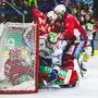 KLAGENFURT,AUSTRIA,29.SEP.24 - ICE HOCKEY - ICE Hockey League, Klagenfurter AC vs Villacher SV. Image shows Sebastian Dahm (KAC), Guus van Nes (VSV) and Jesper Jensen Aabo (KAC).
Photo: GEPA pictures/ Daniel Goetzhaber