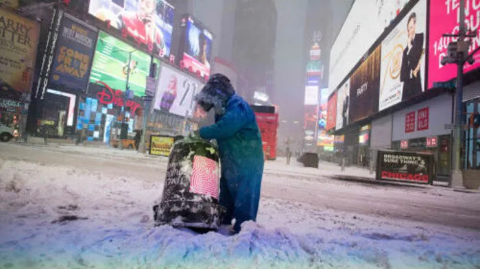 Menschenleere am New Yorker times Square