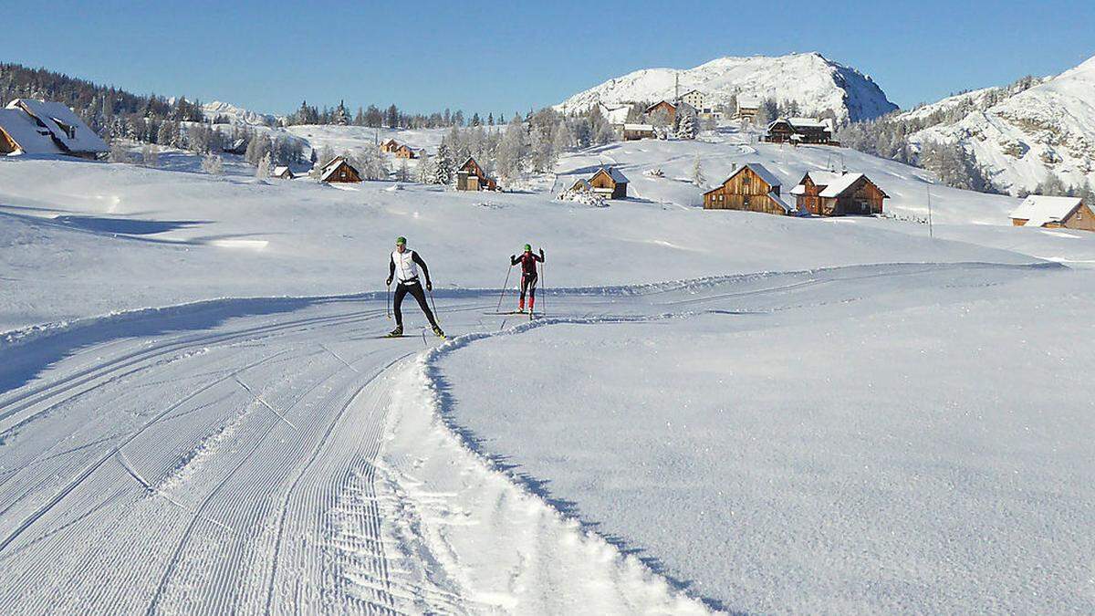 Auf der Tauplitzalm sind gleich zehn Kilometer für Langläufer präpariert 