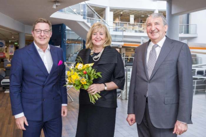 Bürgermeister Günther Albel, Josef Rutar und Schwester Andrea Rutar.