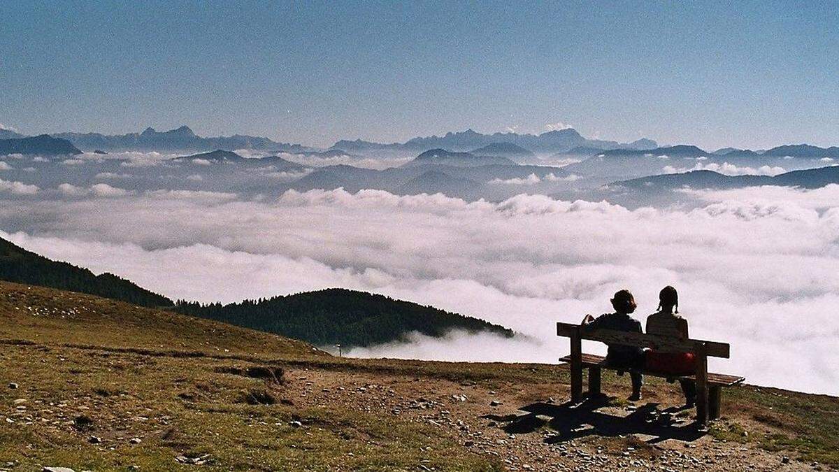 Blick ins nebelige Drautal. Aber der Nebel sollte sich überall rasch auflösen