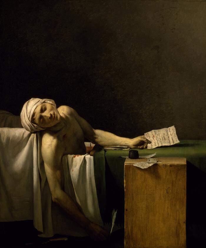 Der Tod des Marat, Gemälde von Jacques-Louis. David (1748-1825) 