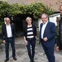 Andraes Schlemmer, Manuela Kuterer, Vinzenz Harrer und Jochen Pack bei der Tour des Wirtschaftsbundes im Bezirk Weiz