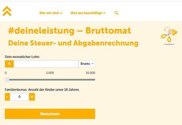 Der Bruttomat „steht“ im Internet