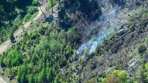 Aufnahme vom Waldbrand bei Eisbach-Rein in der Steiermark 