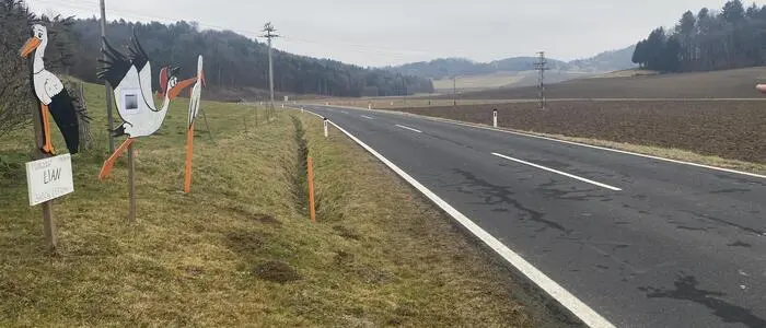 Anrainer wünschen sich hier an der L 256 (Kalcher Landesstraße) ein Tempolimit von 70 km/h