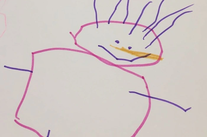 "Bezaubernder SChneemann", ein Weihnachtsbild gemalt von Johanna Dostal (3), Klagenfurt