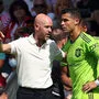 Manchester Uniteds Trainer Erik Ten Hag mit Cristiano Ronaldo