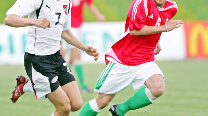 Die Mutter von Martin Harnik ist Deutsche, der Vater Österreicher - der Sohn durfte sich daher aussuchen, für welches Nationalteam er spielen möchte. Er wurde zur Junioren-Nationalmannschaft Österreichs eingeladen und entschied sich für Rot-Weiß-Rot. Hier sehen Sie Harnik im Jahr 2006 in einem Spiel der U19-EM-Qualifikation.