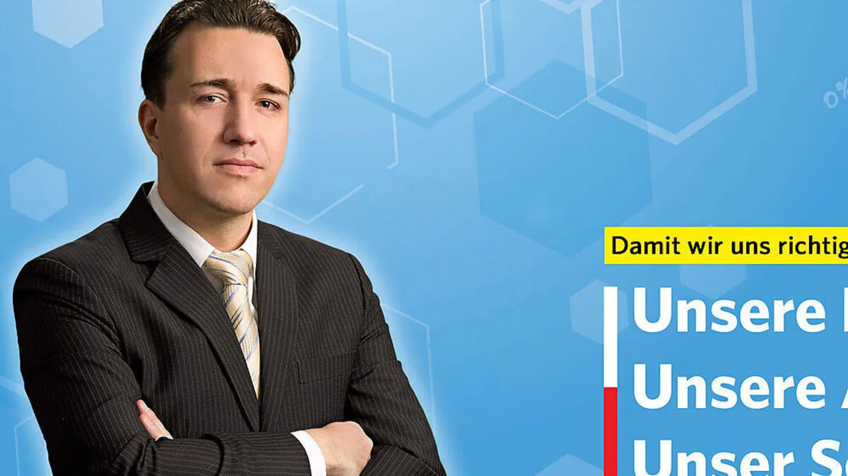 Wahlplakat der FA:  Landesobmann der Freiheitlichen Arbeitnehmer Gerhard Knoll