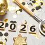 Bavaria, Germany - December 10, 2025: GOOD LUCK IN THE NEW YEAR 2026, the year 2026 is displayed among confetti and a pig. The image represents the turn of the year, new beginnings, new opportunities, and personal resolutions for the new year. PHOTO MONTAGE *** VIEL GLÜCK IM NEUEN JAHR 2026, die Jahreszahl 2026 liegt zwischen Konfetti, einem Schwein. Das Bild steht für den Jahreswechsel, Neuanfang, neue Chancen und persönliche Vorsätze fürs neue Jahr. FOTOMONTAGE