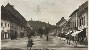 Ansichtskarte vom Leibnitzer Hautplatz aus 1913, dem Jahr der Stadterhebung