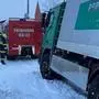 In Faak am See wurde ein Müllwagen aus dem Schnee gezogen