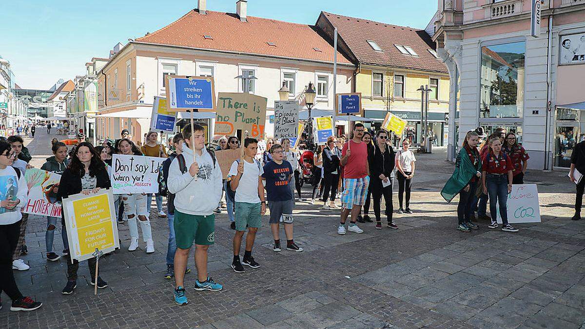 Bei der ersten Leobener Klimaschutz-Demonstration im September war die Zahl der Teilnehmer überschaubar