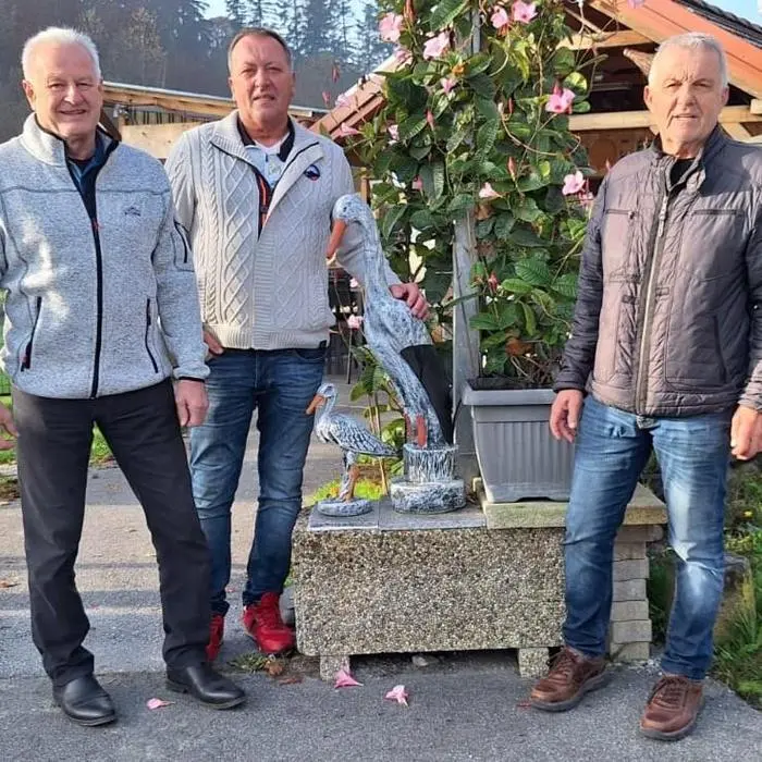 Werner Schenk, Josef Krickler und Franz Schlögl bilden die Storchen-Beringergemeinschaft Weiz
