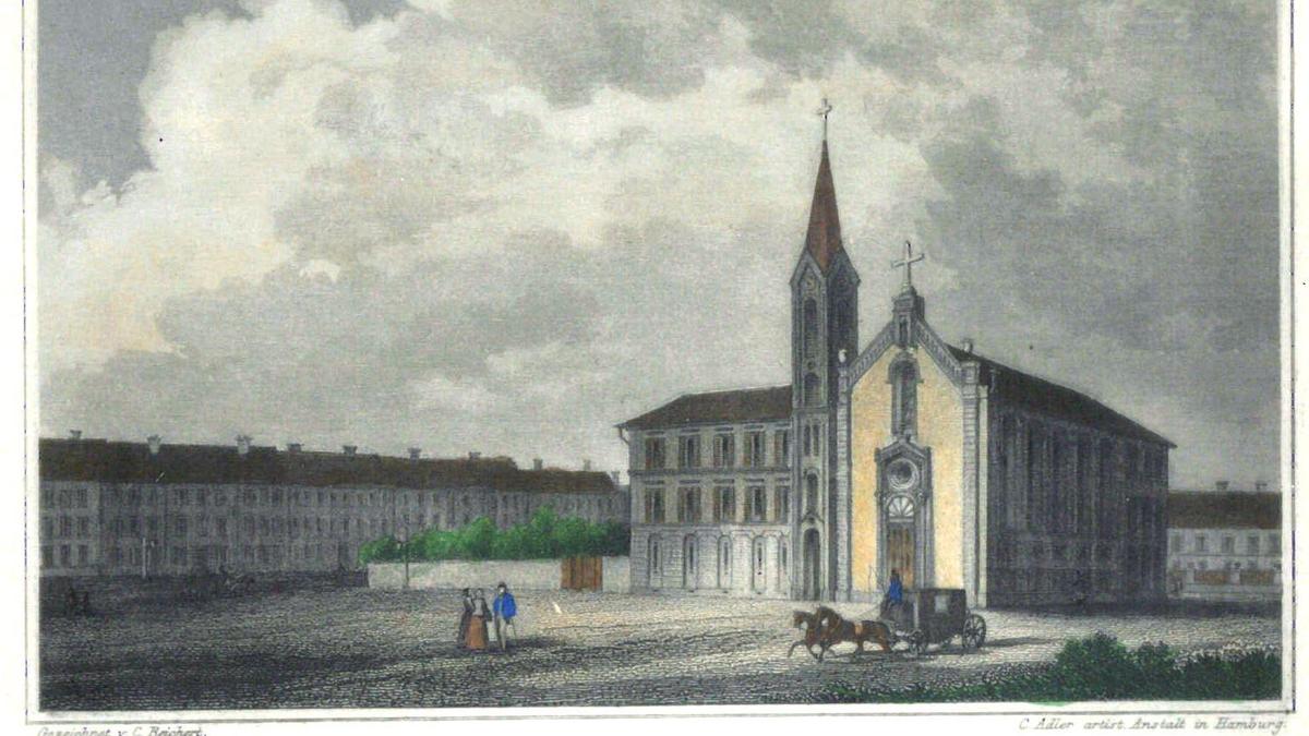 Heilandskirche Graz nach 1854; Stich von Carl Reichert