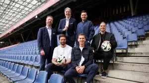 Zlatko Junuzovic, Jan Aage Fjörtoft, Martin Harnik, Florian Klein, Sebastian Prödl und Steffen Freund während ServusTVs UEFA EURO 2024 Media Day in Wals-Siezenheim, Österreich am 9. April 2024 // Philipp Carl Riedl / ServusTV // SI202404260312 // Usage for editorial use only // 