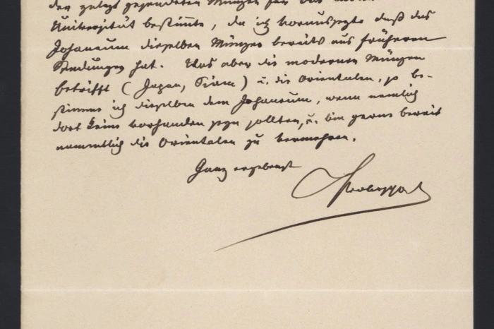Schreiben Anton Prokeschs von Osten vom 3. März 1871 über die Schenkung von Münzen an das Joanneum,