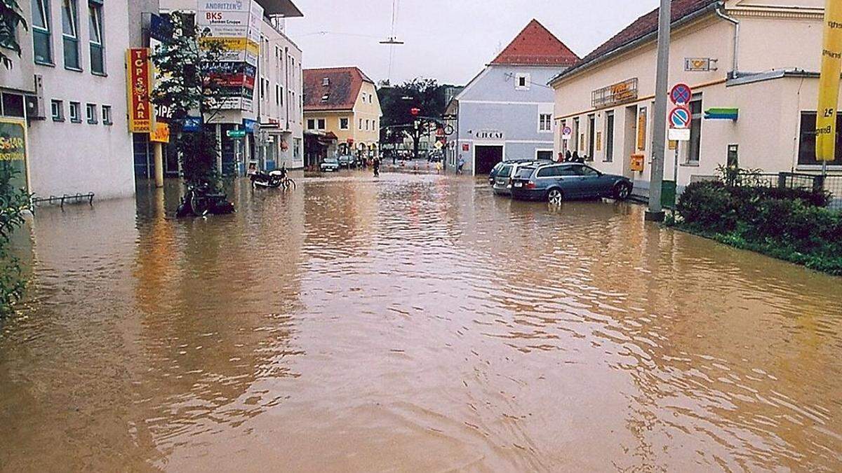 Hochwasser in Andritz im Jahr 2005