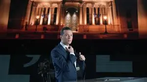 French far-right Rassemblement National (RN) political party President and lead MEP Jordan Bardella prepares to attend the TV show "L'Evenement" broadcasted on French TV channel France 2 in Paris on July 4, 2024, ahead of the second round of the legislative elections. (Photo by Bertrand GUAY / POOL / AFP)