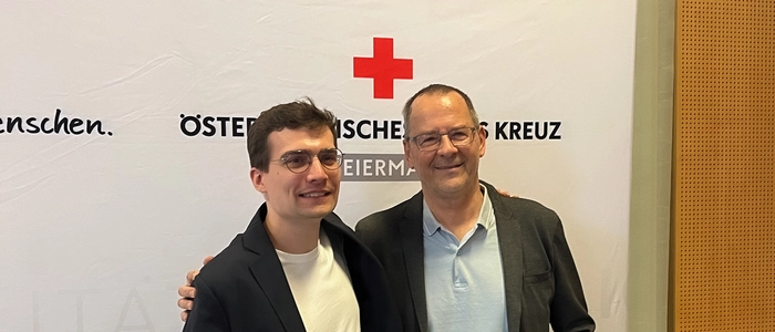 Viktor Schwabl und Günter Grabner bei ihrem Treffen in Hartberg: Schwabl hat Grabner durch seine Stammzellenspende das Leben gerettet