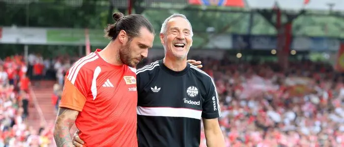 Waren bei der Auftaktrunde Gegner: Christopher Trimmel von Union Berlin und Frankfurt-Trainer Adi Hütter