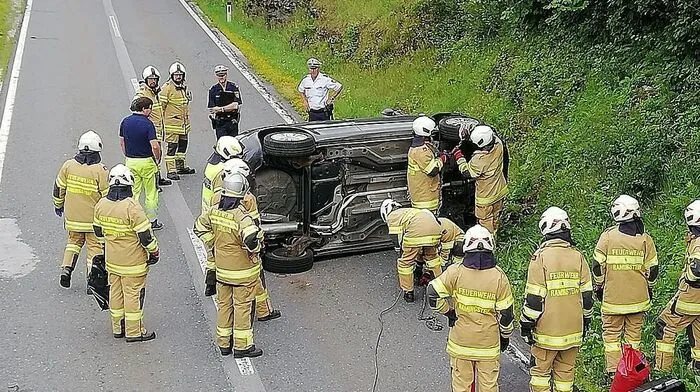 Pkw hat sich überschlagen