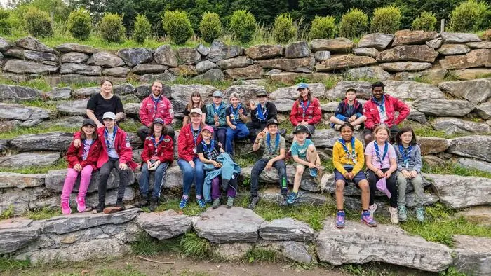Ein Teil der Gruppe der Pfadfinder Trofaiach beim Frühlingslager 2026