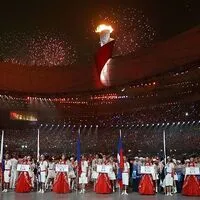 Das olympische Feuer bei den Spielen 2008
